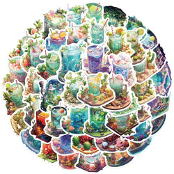 10/30/50PCS Kawaii Cup Drink World Stickers DIY Decoration Notebook Bike Suitcase Phone Fridge PVC Waterproof Decal Graffiti Toy (ONLINE ORDER ONLY)