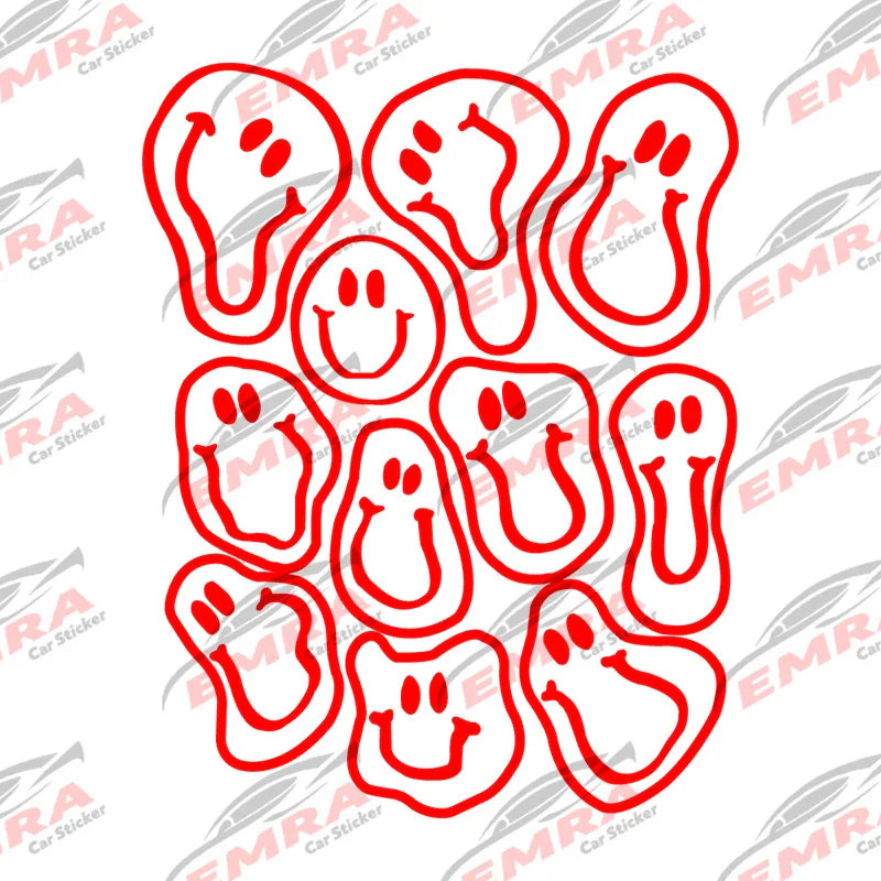 Holographic Funky Smile for Car Sticker Decoration Notebook Motorcycle Stickers External Accessories Waterproof PVC Vinyl Decals (ONLINE ORDER ONLY)