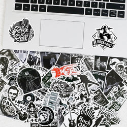 Black and White Metal Rock Music Singer Sticker Packs (Online Order Only)
