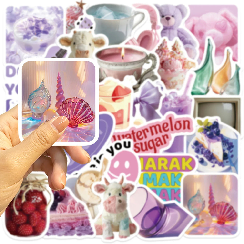 30Pcs Purple Aesthetics Sticker Diy Computer Stickers for Water Bottles Waterproof Journal Arts Crafts Toy Decals (ONLINE ORDER ONLY)