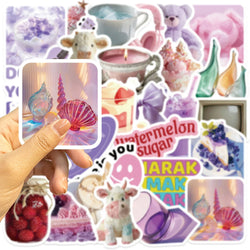 30Pcs Purple Aesthetics Sticker Diy Computer Stickers for Water Bottles Waterproof Journal Arts Crafts Toy Decals (ONLINE ORDER ONLY)
