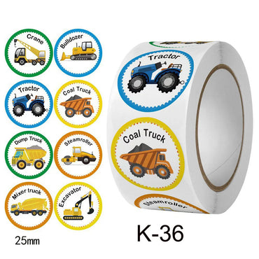 100/500pc Kids Sticker Train Bus Sticker Cute Transportation Cars Encouragement Student Children Reward Label Stationery Sticker (ONLINE ORDER ONLY)