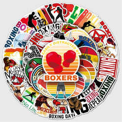 Boxing Cartoon Stickers for Phone Laptop Luggage Skateboard Kids Toy (Online Order Only)