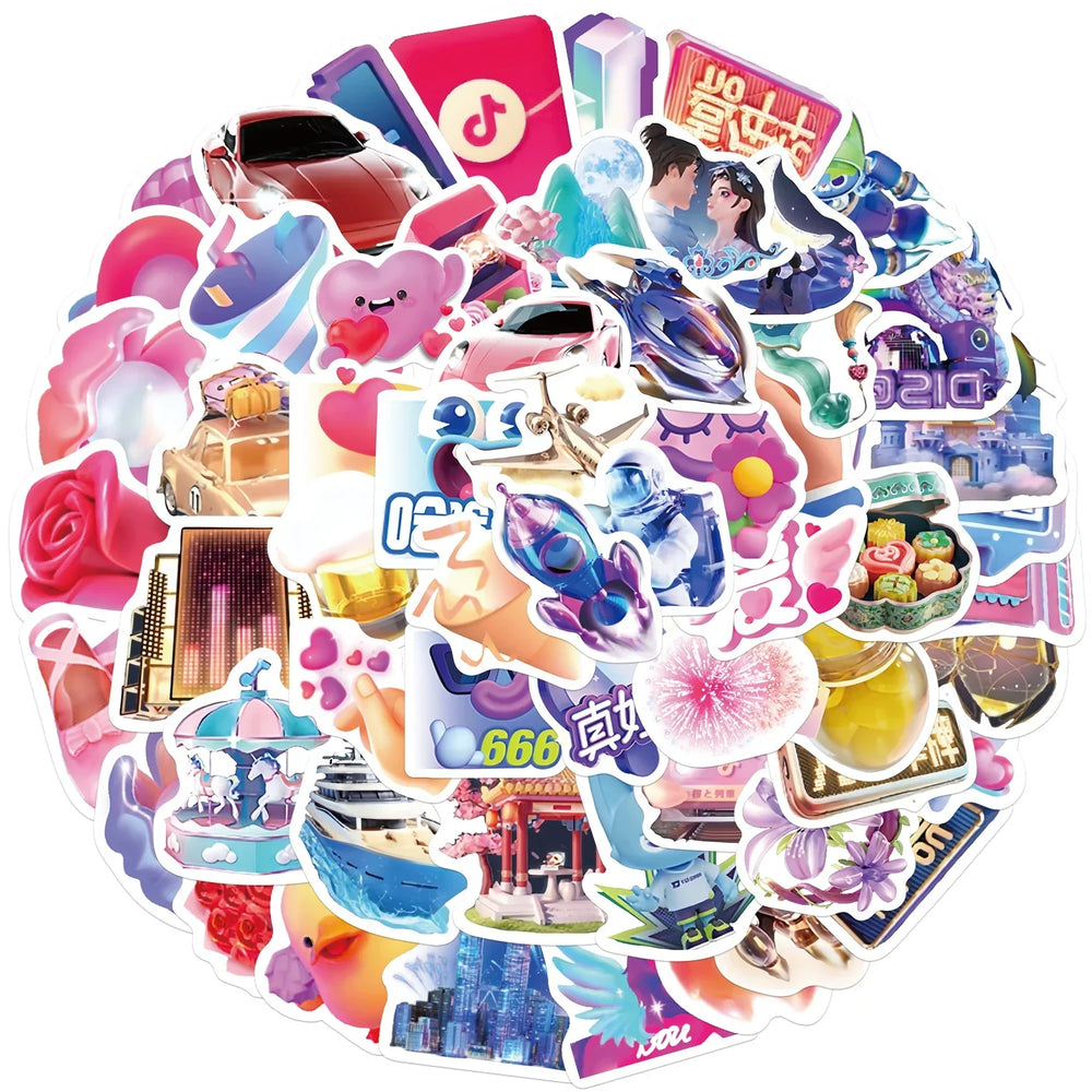 78Pcs Girls Cartoon Gift Stickers Cartoon Waterproof Graffiti Vinyl Decals For laptop Guitar Suitcase Skateboard Toys Gifts (Online Order Only)
