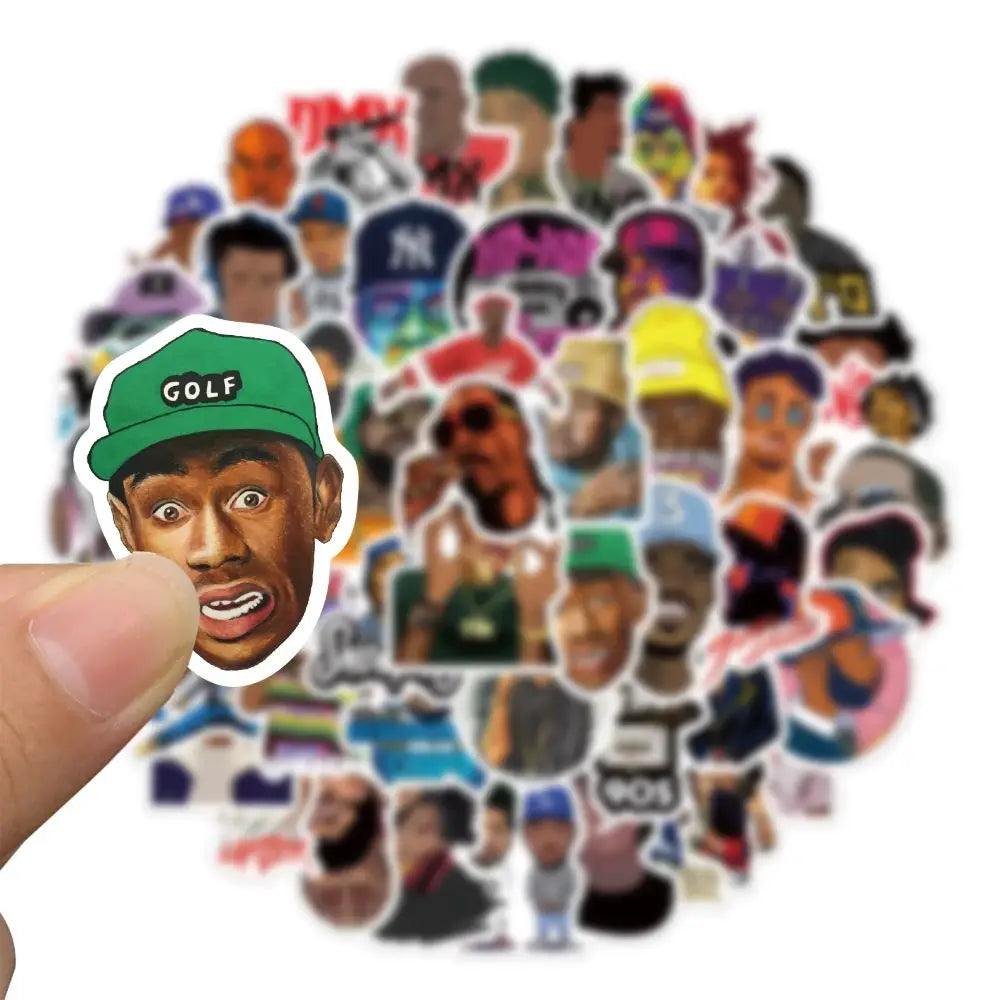 10/30/64pcs Mix of Rapper Hip Hop Cartoon Sticker Packs (ONLINE ORDER ONLY)