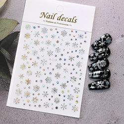 Winter Xmas 3D Nail Sticker Snowflake Flower Winter Decals Nail Stickers Cartoon Bird Santa Penguin Elk Slider New Year Manicure (ONLINE ORDER ONLY)