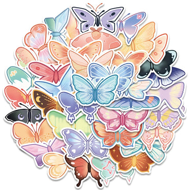 10/40Pcs Lovely Butterfly Label Stickers Set Decorative Stationery Craft Stickers Scrapbooking Diy Diary Album Stick Label (Online Order Only)