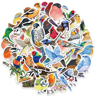 10/30/50PCS Cute Mix Watercolor Bird Stickers Kawaii Animal Decals DIY Scrapbook Diary Phone Laptop Luggage Bike Toy Sticker (ONLINE ORDER ONLY)