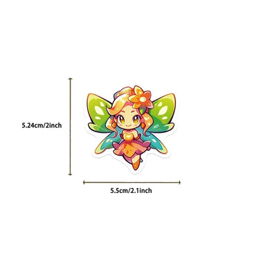 10/30/50PCS Cartoon Flower Fairy PVC Sticker Aesthetic DIY Korean Stationery Decoration Scrapbooking School Supplies for Kids (ONLINE ORDER ONLY)