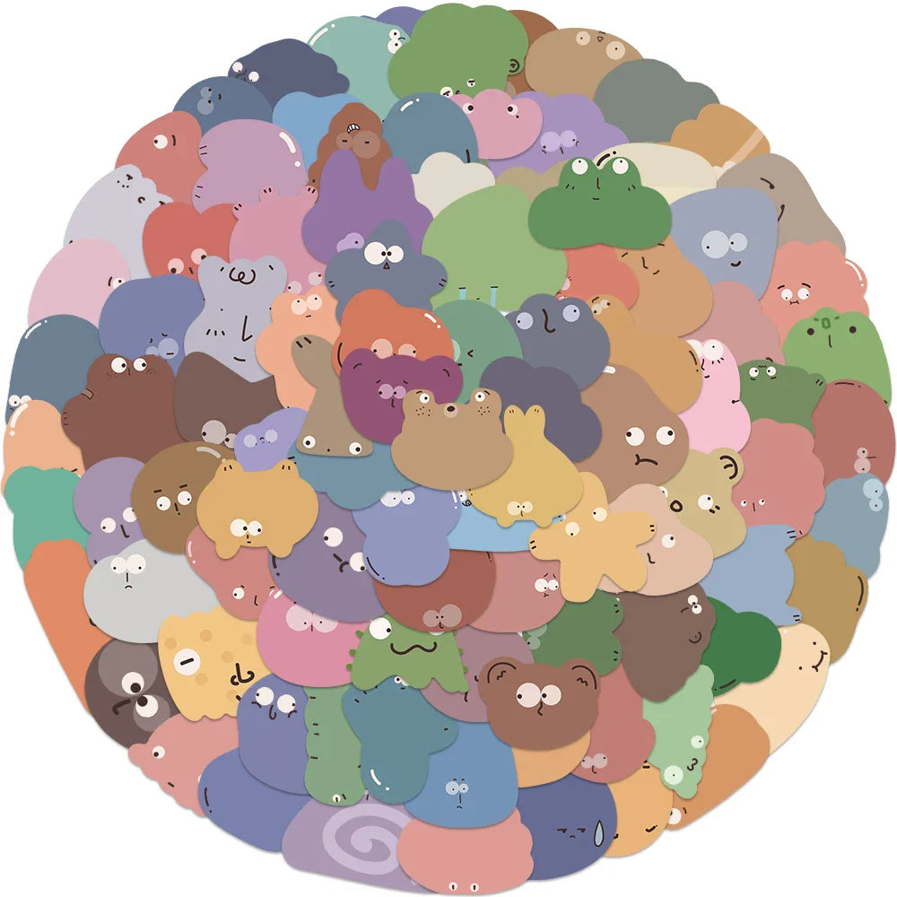 50PCS Cute Monster Stickers Waterproof for Scrapbook, Phone, Laptop, Guitar, Cup (Online Order Only)