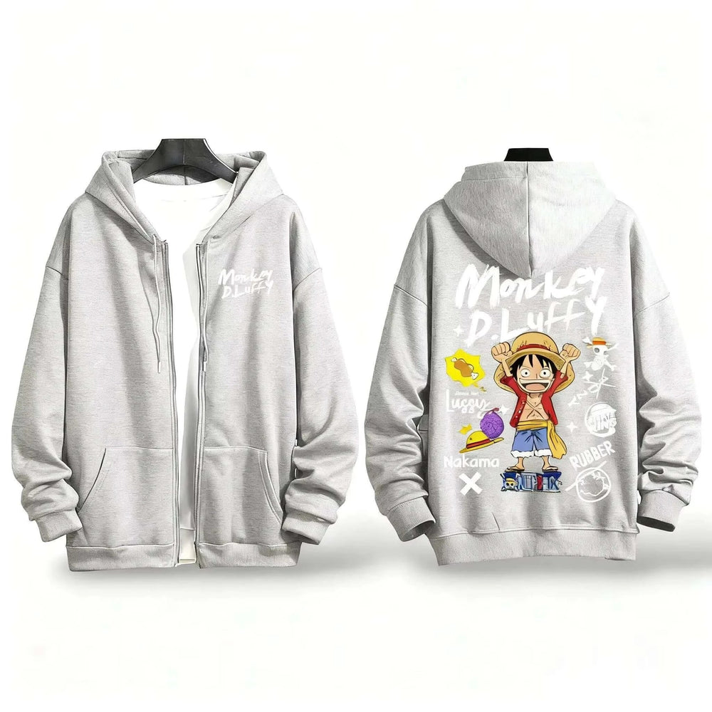 One Piece Anime Zipper Hoodie Y2K Oversized Style (ONLINE ORDER ONLY)