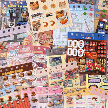45 Sheets 4 Various Styles of Sticker Books Cute Cut Film Sticker Journal Handbook Scrapbooking Kawaii Decoration Sticker Gift (ONLINE ORDER ONLY)