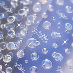 Summer Beach Dreamy Water Bubble Mermaid Shell Conch Starfish Jellyfish Soft Relief Decoration Nail Art Stickers Manicure Decals (ONLINE ORDER ONLY)