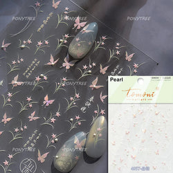 Colourful Butterfly Rose Flower Tulip Daisy Moth Orchid Narcissus 3D Self Adhesive Nail Art Decorations Stickers Manicure Decals (ONLINE ORDER ONLY)