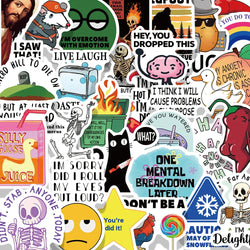 50pcs Snarky Cat Meme Stickers for Phone, Scrapbook, Skateboard, Suitcase, Refrigerator, Graffiti (ONLINE ORDER ONLY)