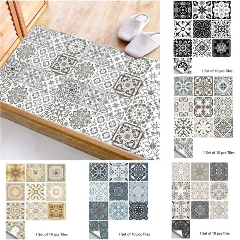 10 Pieces Frosted Matte Film Tile Stickers Kitchen Bathroom Decorative Wall Stickers Waterproof Oil Resistant Wall Stickers (ONLINE ORDER ONLY)
