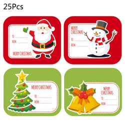 100pcs Merry Christmas Stickers Writable Name Tags Xmas Sticker Write On Labels Holiday Present DIY Gift Box Baking Card (Online Order Only)