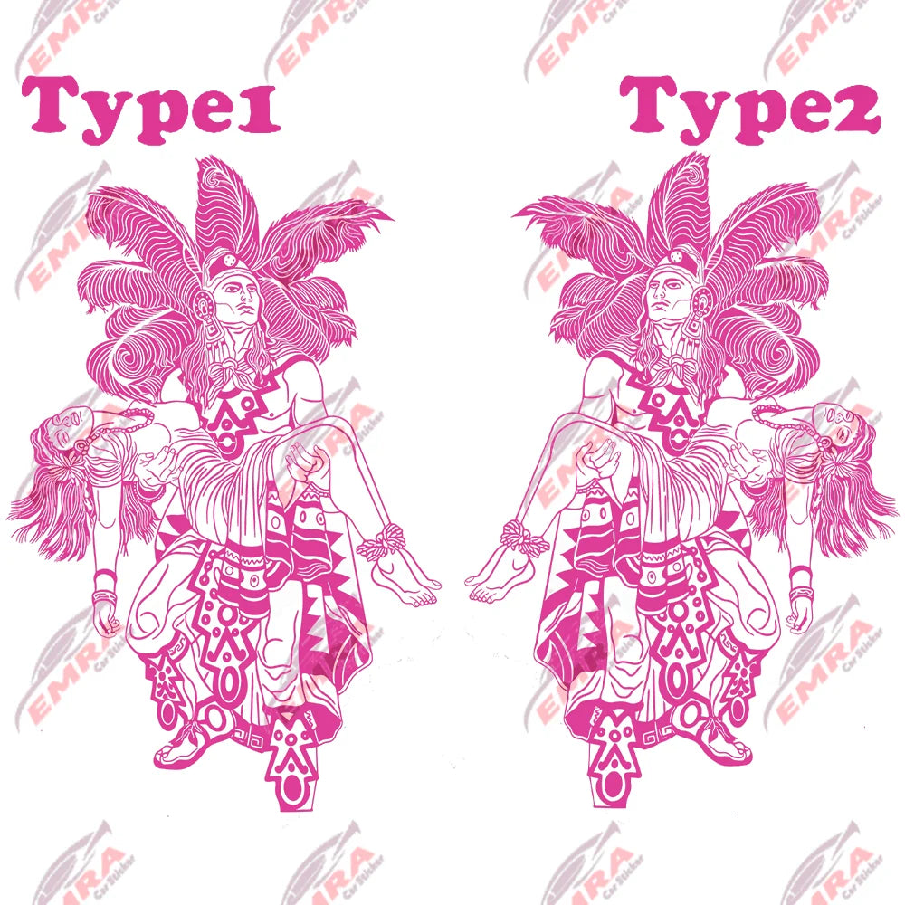 Aztec Man Women Stickers For Car Stickers External Accessories Hood Decoration Die Cutting Waterproof Prevent PVC Vinyl Decal (ONLINE ORDER ONLY)