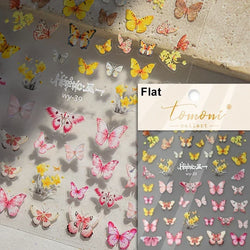 Butterfly Rose Laser Jelly Hot Stamping Lace Letter Flower Love Heart Bowknot 5D Self Adhesive Nail Art Stickers Manicure Decals (ONLINE ORDER ONLY)