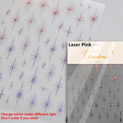 Gold Silver Star Laser Pink Colorful Glitter Starlight Sparkle Rhinestones Relief Nail Art Decorations Stickers Manicure Decals (ONLINE ORDER ONLY)