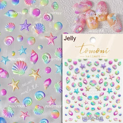 Shiny Colourful Marine Shell Starfish Ocean Elements Star Water Bubbles Star Conch Underwater Nail Art Stickers Manicure Decals (ONLINE ORDER ONLY)