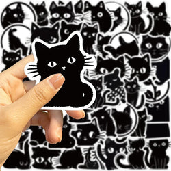 10/30/50PCS Kawaii Black Cat PVC Sticker Aesthetic Children's Decoration Scrapbooking for Kids Korean Stationery School Supplies (ONLINE ORDER ONLY)