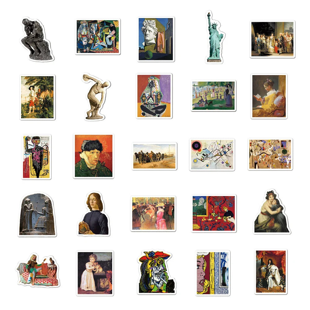 10/30/52PCS World Artist Work Painting David Aesthetic Stickers Decal Motorcycle Laptop Phone Skateboard Art Graffiti Sticker (ONLINE ORDER ONLY)