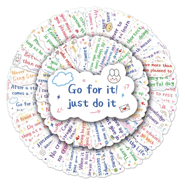 10/50pcs Motivational Phrases Sticker Inspirational Life Quotes DIY Stationery Laptop Study Room Scrapbooking Graffiti Decals (ONLINE ORDER ONLY)