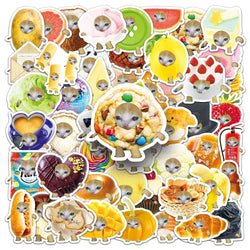 Kawaii Cat Food Meme Stickers Decals for Laptop, Luggage, Phone, Bike, Fridge - 10/30/50pcs (Online Order Only)