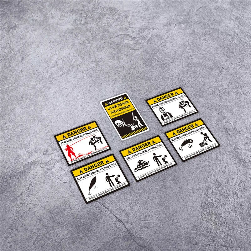 Stickers Warning DANGER Stay Away From My Fishing Boat Do Not Disturb Applique for Fish Box Car Styling Window (ONLINE ORDER ONLY)