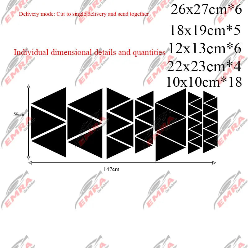 Angular Shape Sticker For Car Motorcycle Sticker Decoration Side Camouflage Kit Wrap Camo Tuning Styling Waterproof Vinyl Decals (ONLINE ORDER ONLY)