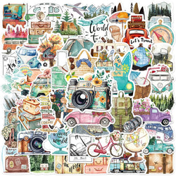 Outdoor Travel Graffiti Stickers Decals for Laptop, Skateboard, Phone, Luggage, Motorcycle - Waterproof Kids Toy (10/30/50pcs) (Online Order Only)