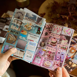 20 Sheets Japanese Retro Dessert Cut Film Sticker Book Y2K Sticker Journal Handbook Scrapbooking Kawaii Decoration Sticker Gift (ONLINE ORDER ONLY)
