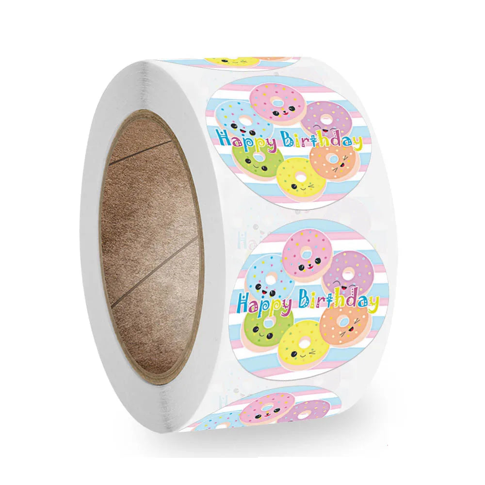 100-500pcs Happy Birthday stickers Gift packaging Sealing Label DIY Party decoration Self-adhestive Handmade Stationery Sticker (ONLINE ORDER ONLY)