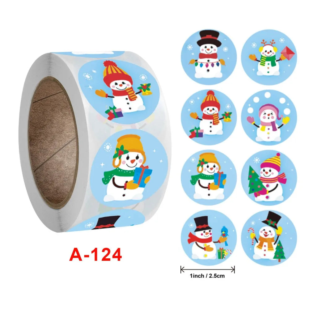50-500Pcs Cartoon Merry Christmas Tree Label kids Stickers for Gift Package Wrapping Festival Party Baking Paper Seal Stickers (ONLINE ORDER ONLY)