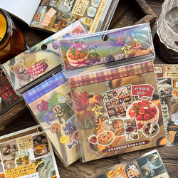 30 Pages Cute Y2K Japanese Food Cut Film Sticker Book Journal Handbook Scrapbooking Kawaii Decoration Sticker Gift (ONLINE ORDER ONLY)