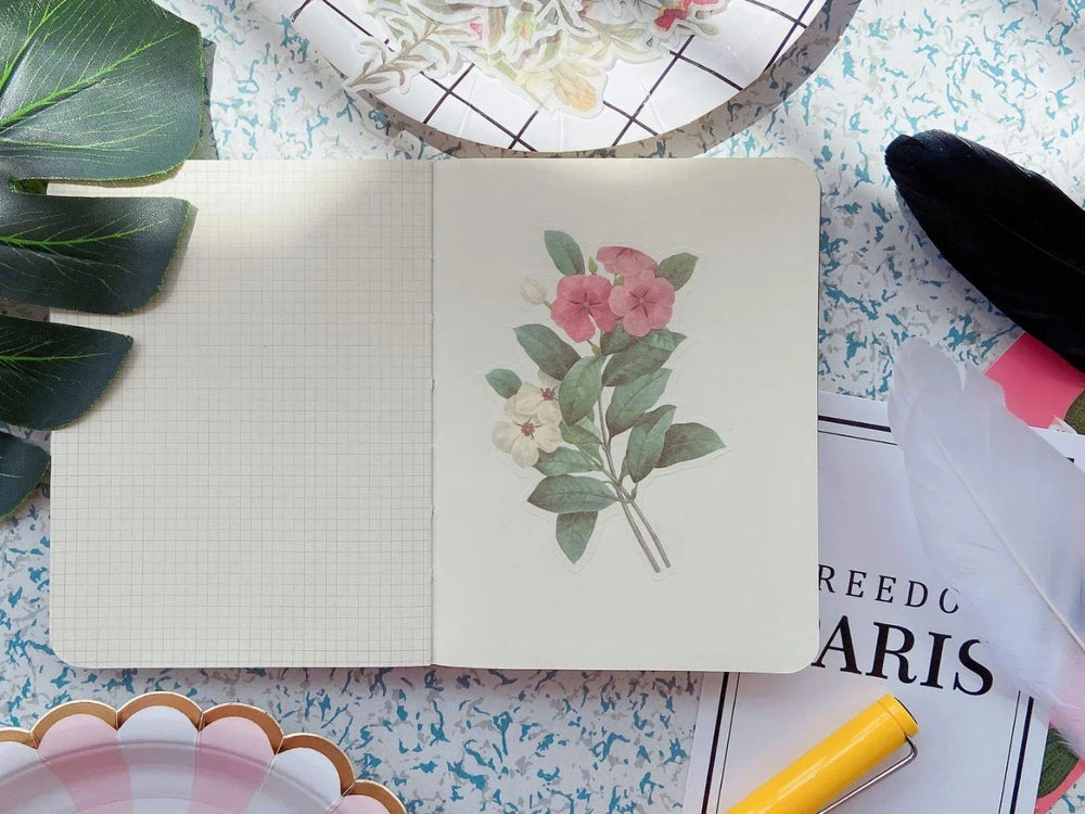 Floral Washi Planner Sticker, Decorative Adhesive  Craft Scrapbooking  Set for Diary, Album Journal, 60 PCS (ONLINE ORDER ONLY)