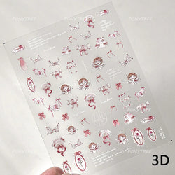 Retro Lace Corset Laced Bodice Wrap Top British Classical Dress Bowknot Rose Star Key Adhesive Nail Art Sticker Manicure Decals (ONLINE ORDER ONLY)