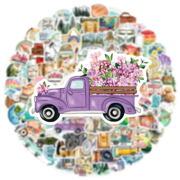 10/50/100pcs Outdoor Hiking Camping Travel Graffiti Stickers Aesthetic DIY Laptop Skateboard Motorcycle Cartoon Sticker Toy (ONLINE ORDER ONLY)