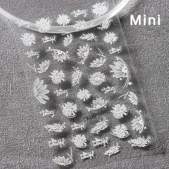 Dressy Embossment Colorful Gradient Snowflakes Laser Silver Christmas Tree Winter Bowknot Santa Nail Art Stickers Manicure Decal (Online Order Only)