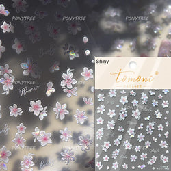 Romantic Pink Peach Blossom Tower Circular Fan Hollowed Window Tassel Pendant Antique Tree Chic Nail Art Stickers Manicure Decal (ONLINE ORDER ONLY)
