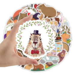 10/30/55PCS Cute Capybara Animals Stickers Cartoon Decals Toys DIY Scrapbook Laptop Luggage Phone Guitar Bike Kids Sticker Toys (ONLINE ORDER ONLY)