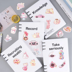 50Pcs Kawaii Cartoon Pink Stickers Cute Aesthetics DIY Toy Gift Graffiti Waterproof Decal for Phone Luggage Laptop Scrapbook (ONLINE ORDER ONLY)