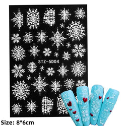 Cute Deer Christmas Nail Stickers 5D Embossed Elk Star Gingerbread Man Snowflake Santa Claus Holly DIY Winter Engraved Manicure* (ONLINE ORDER ONLY)