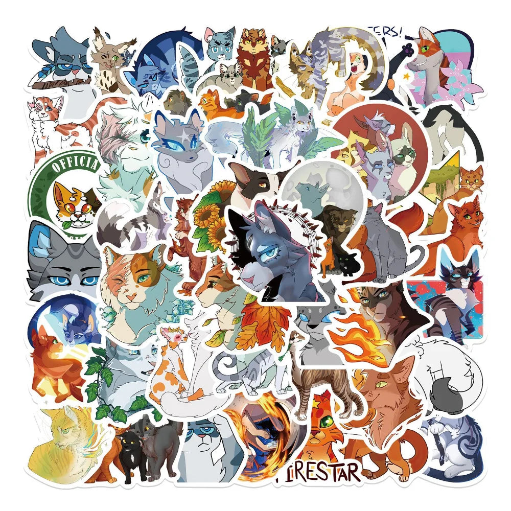 10/52pcs Cartoon Warriors Cats Stickers For Car Laptop Waterproof Decal Graffiti Sticker for Kids Toys Gifts 2023 (ONLINE ORDER ONLY)