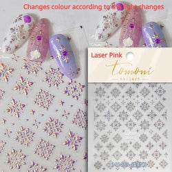 Bronzing Jelly Laser Snowflake Christmas Hot 5D Soft Embossed Relief Self Adhesive Nail Art Decoration Sticker 3D Manicure Decal (ONLINE ORDER ONLY)