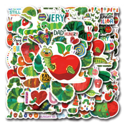 10/30/55PCS Cute The Very Hungry Caterpillar Toys Stickers For Kids DIY Stationery Phone Fridge Car Funny Cartoon Graffiti Decal (Online Order Only)