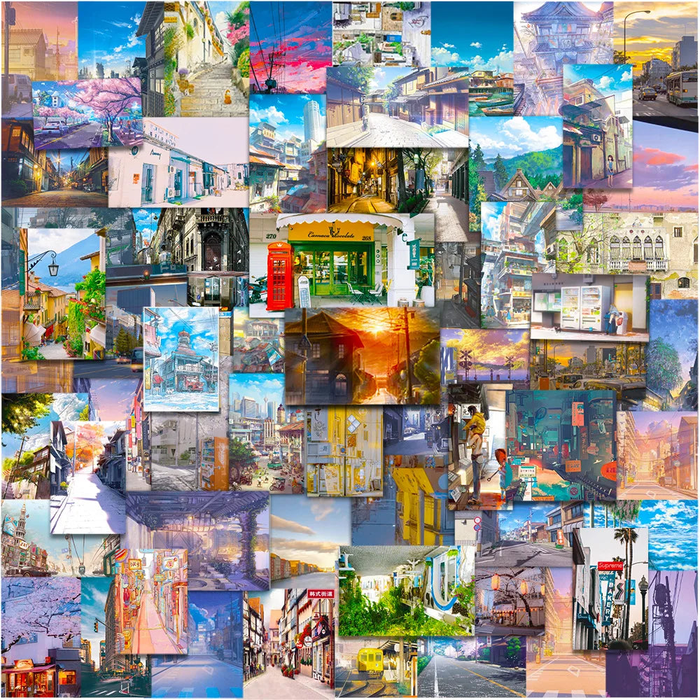 64pcs 2D Graffiti Stickers for Helmet, Wall, Desktop Decoration with Storage Box (Online Order Only)