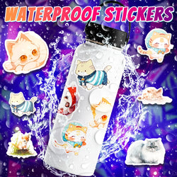 50Pcs Kawaii Painting Watercolor Cat Stickers Pack for Kids Cartoon Cute Graffiti Decals Scrapbooking Luggage Laptop Sticker (ONLINE ORDER ONLY)