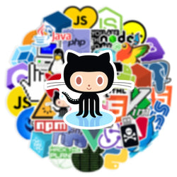 10/30/50pcs Funny Geek Java Programming Cartoon Stickers Skateboard Laptop Phone Motorcycle Guitar Cool Waterproof Sticker Toy (ONLINE ORDER ONLY)